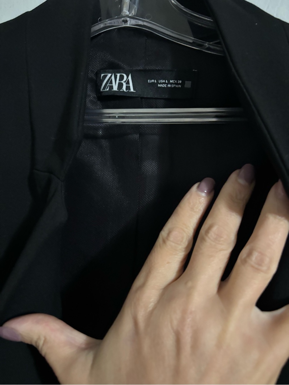 Zara Black Single-Breasted Blazer - Minimal Lapel